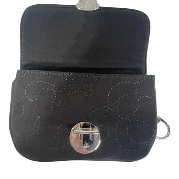 EUC VERA BRADLEY Pushlock Flap ID - with Key Clip - Black - Picture 4 of 9